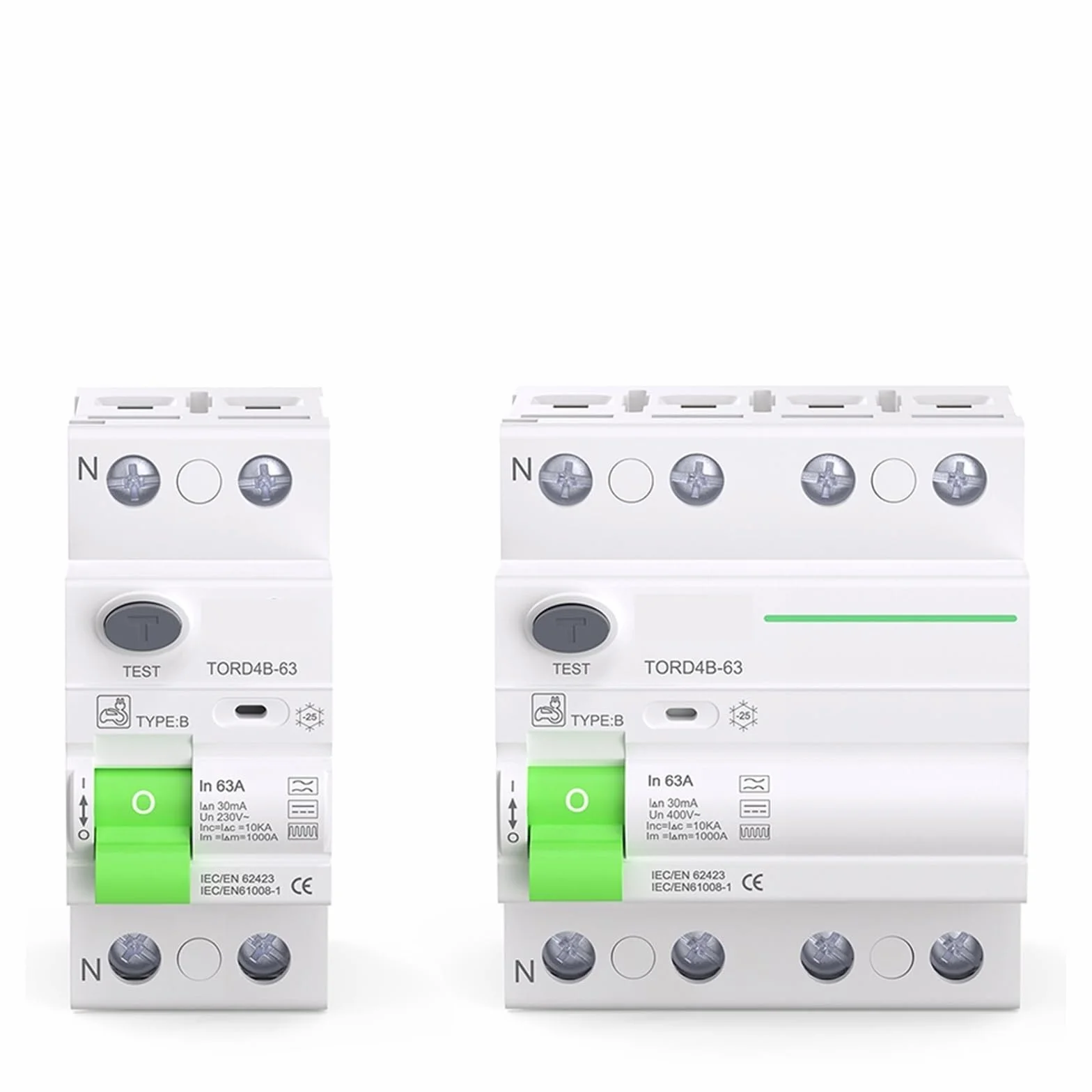 RCD RCCB typ B wyłącznik różnicowoprądowy różnicowoprądowy Evse 2P 4P AC 40a 63a 30ma 100ma 300ma 10KA szyna Din 230V(40A,2 Pole 100mA)