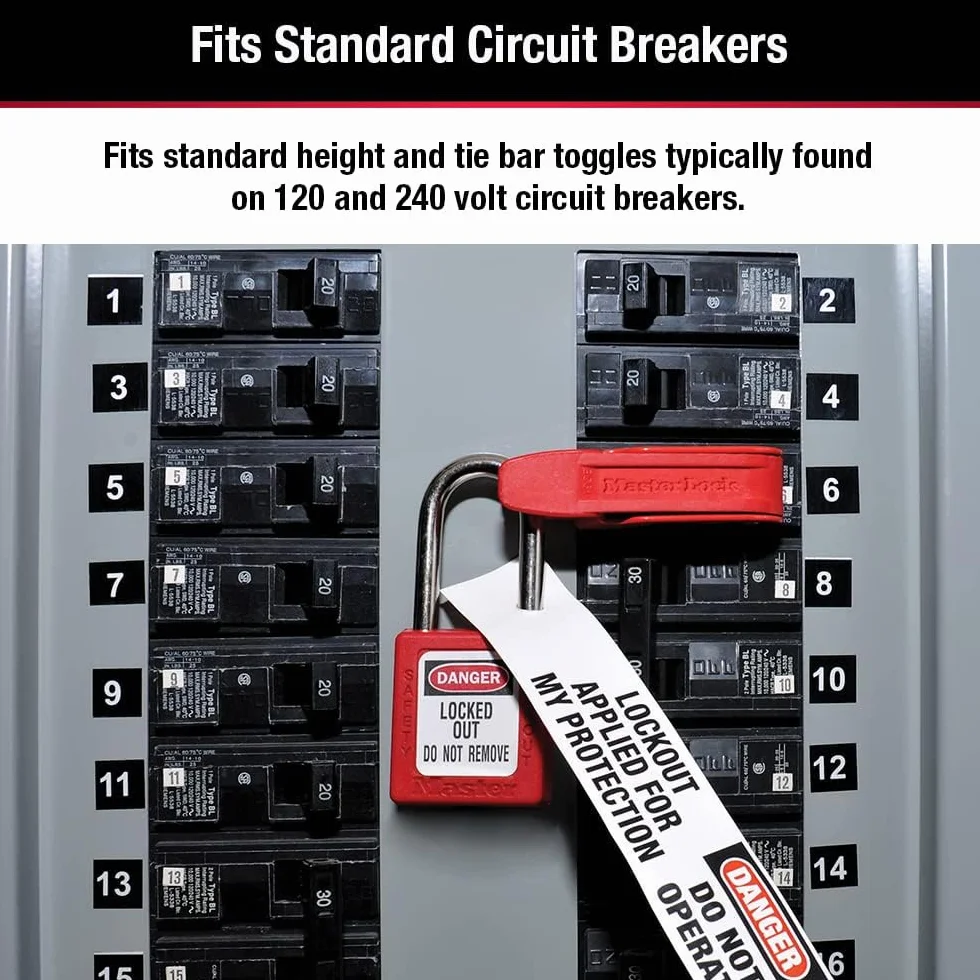 Master Lock urządzenie elektryczne 493B uchwyt szczelny wyłącznik automatyczny, czerwony i czarny, jeden rozmiar