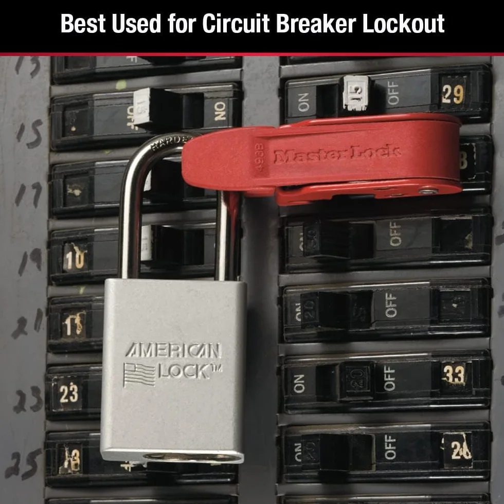 Master Lock urządzenie elektryczne 493B uchwyt szczelny wyłącznik automatyczny, czerwony i czarny, jeden rozmiar